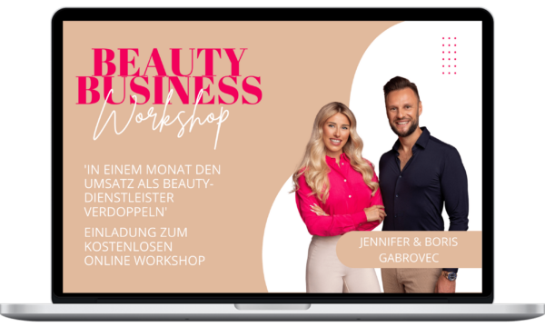 Beauty Business Workshop Anzeige in Laptop